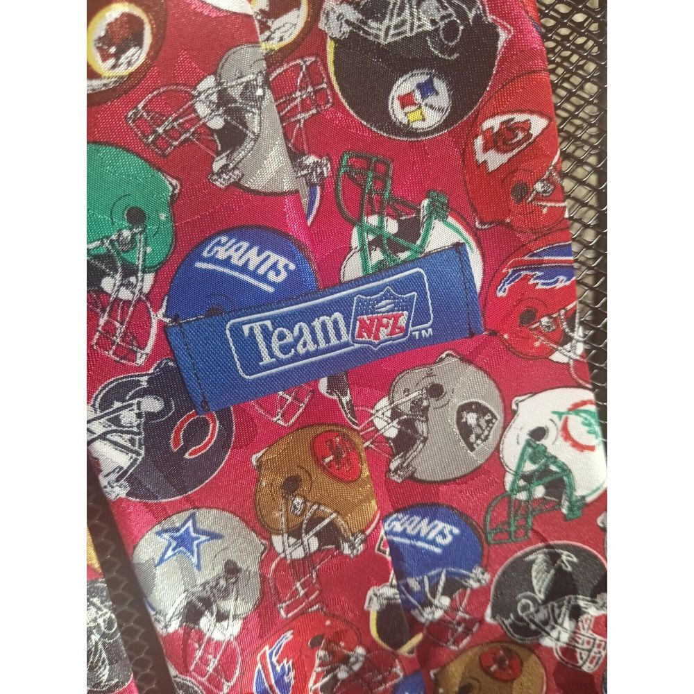 Vintage Team NFL Football Helmets Neck Tie Red Multiple NFL Teams